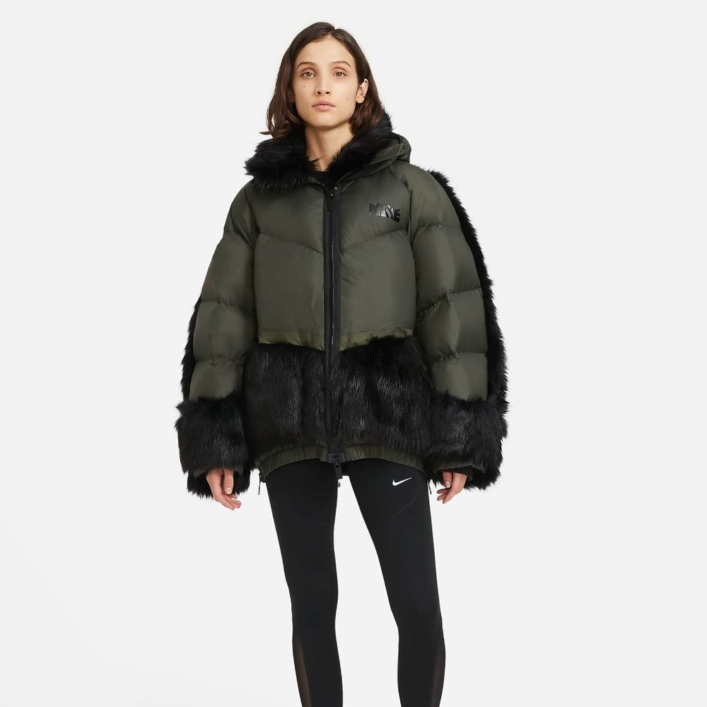 Nike Sacai Coat Fur Size XS Extra small